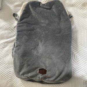 JJ Cole gray fur Car seat cover and stroller blanket